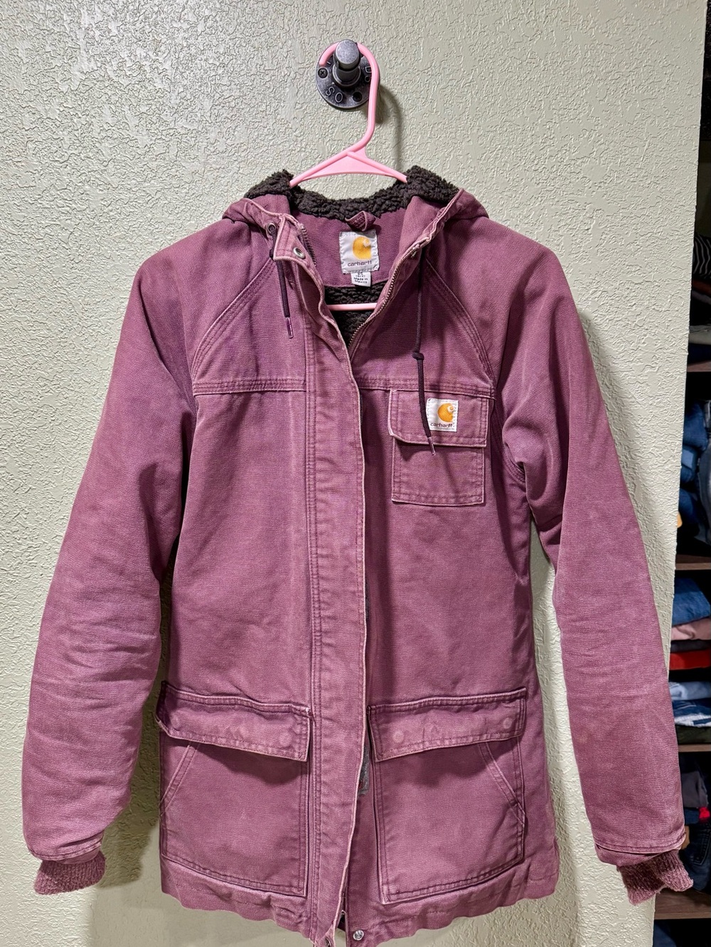 Carhartt Women's Hooded Jacket - Dusty Rose XS